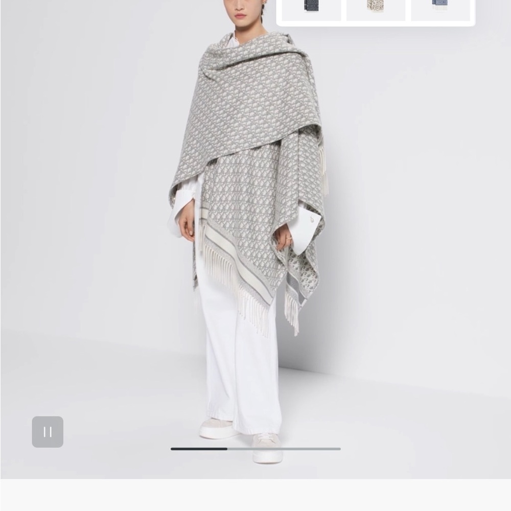 Dior Gray and White Cape